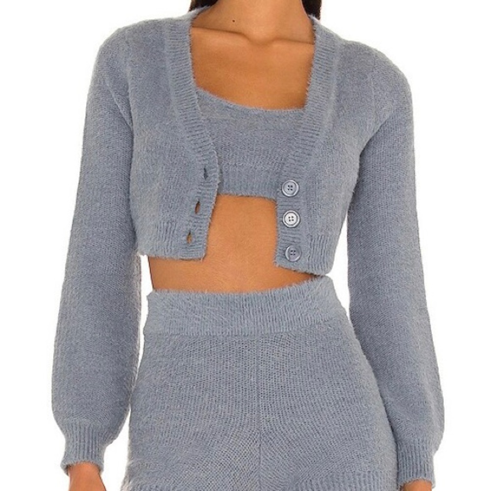 Camila Coelho Revolve Toni Cardigan in Slate Blue S